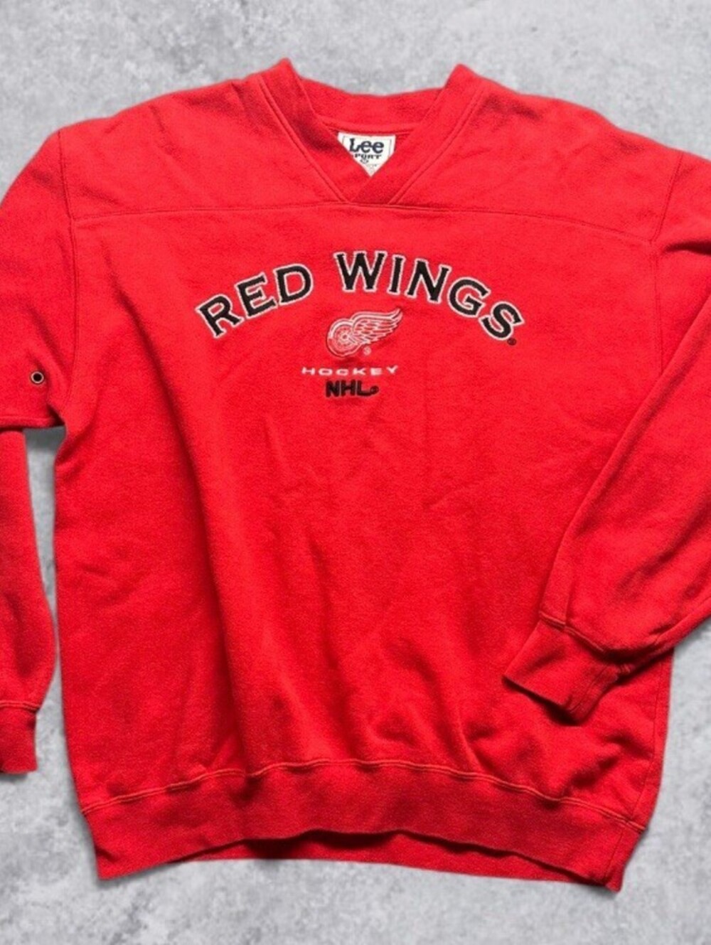 VTG  90s Detroit Red Wings Lee Sport Crewneck Sweatshirt Embroidered NHL Hockey